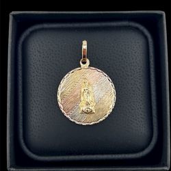 Tri Color Yellow Gold Pendant In 14k Gold