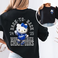 Hello Kitty Night, Dodgers, Crewneck Sweatshirts, Custom T-shirts Graphic Apparel