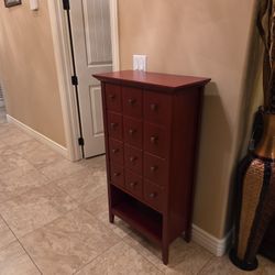 Maroon Side Cabinet