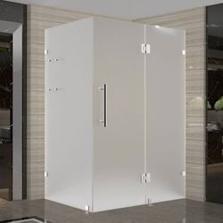 Aston
Avalux GS 48 in. x 36 in. x 72 in. Frameless Shower Enclosure with Frosted Glass and Shelves in Stainless Steel