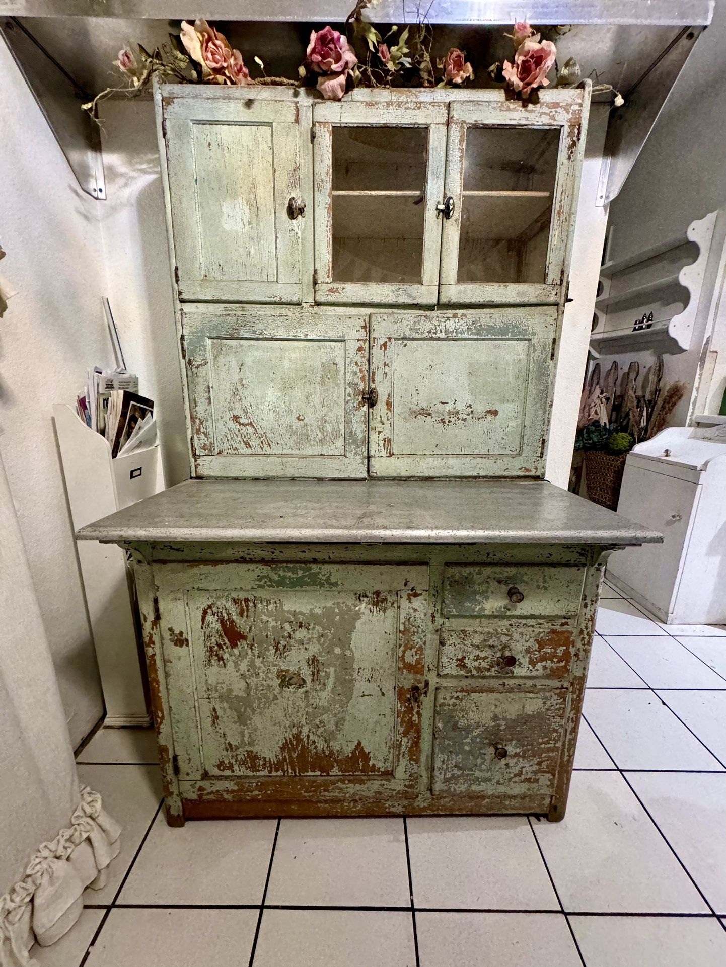 Vintage Hoosier Kitchen Hutch 