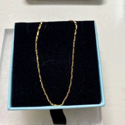 10k Gold Figaro Bracelet 1.4mm 