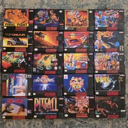 Lot of 10 SNES Games And 10 Boxes. Tested. Nintendo. **READ**
