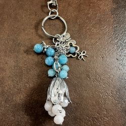 Handmade Bags Charms Beaded Aquamarine And Czech Crystals