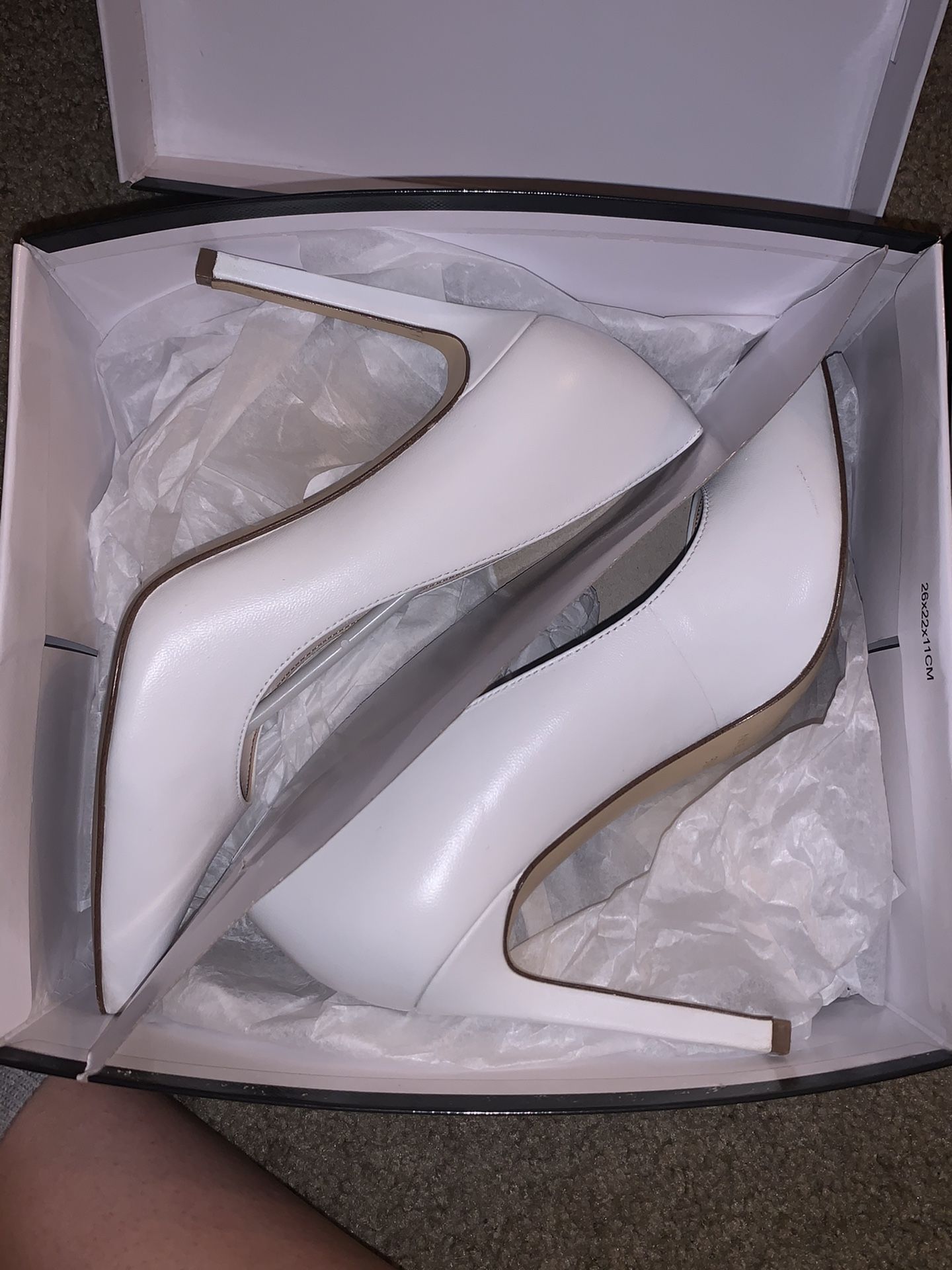 White high heels