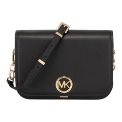 MICHAEL KORS Black leather crossbody bag