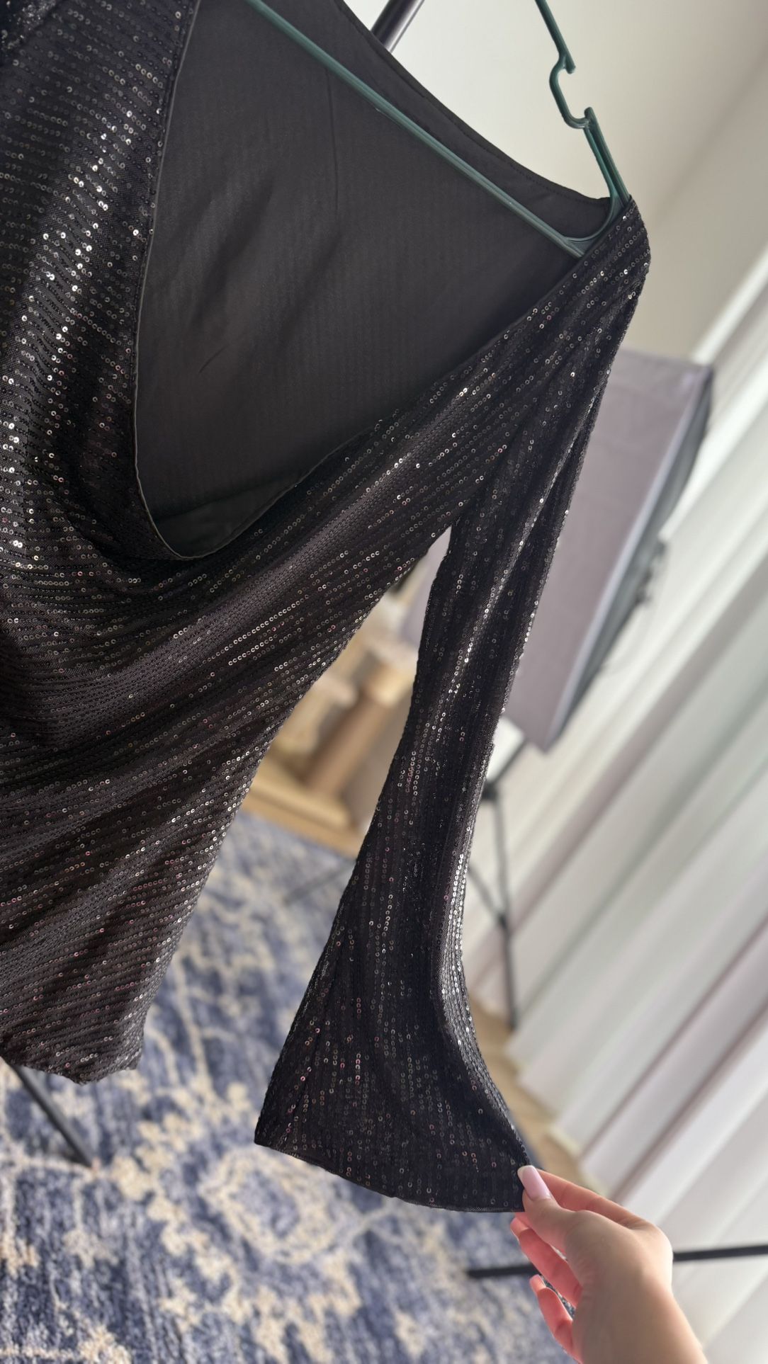 SHEIN Black Sequin Party Dress – Size S – New with Tags