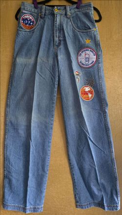 Y2K Platinum FUBU Harlem Globetrotters Baggy Jeans 28x28