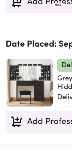 Black Makeup Vanity with Hollywood Mirror & Lights