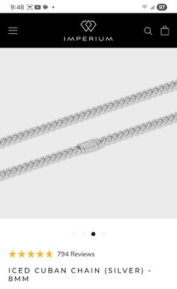 Mens 8MM Cuban ICED Rope Chain..20 Inches