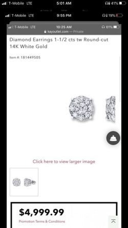 14k WG mens stud diamond earrings