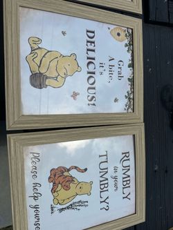 Winnie the Pooh decor table signs