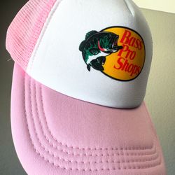 Bass Pro Shops Pink White Trucker Hat