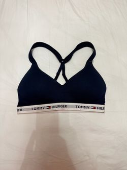 Tommy Hilfiger Navy Wireless Bralette with Logo Elastic Band