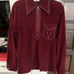 Vintage velour vip up shirt
