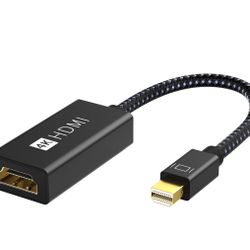 New! 4K Active Mini DisplayPort to HDMI Adapter, 4K@60Hz, Thunderbolt 1&2 to HDMI [0.24m/0.65FT, Super Slim] Mini DP to HDMI Adapter for MacBook Air/P