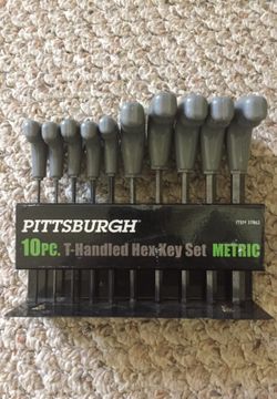 Pittsburgh 10pc metric t-handled hex key set