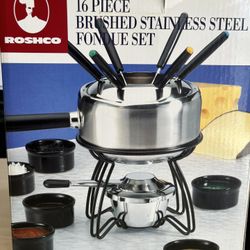 Fondue Set Brushed Stainless Steel 