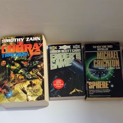 Science Fiction Book Lot – Ender’s Game, Sphere, Cobra Trilogy, Banks