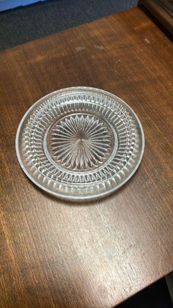 Clear Glass Pressed Pattern Small Plate