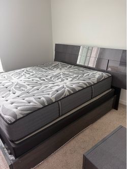 Scandinavian Designs Bed Frame + Nightstand Set – $350