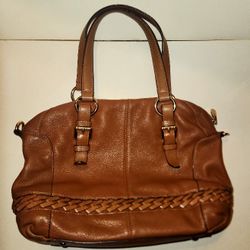 Vintage Michael Kors Tan Leather Satchel Saddle Bag Handbag