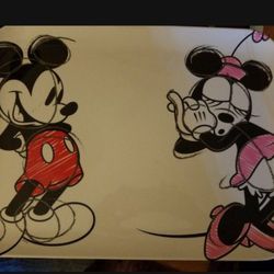 Vintage 2002 Zak! Designs Mickey And Minnie Mouse Serving Tray. 15"x12"