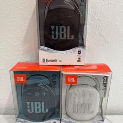 New JBL Clip 4 Bluetooth speakers. Got few of these, all still in box. Super portable, waterproof, great for tunes on the go. Bluetooth 5.1, 10 hours 
