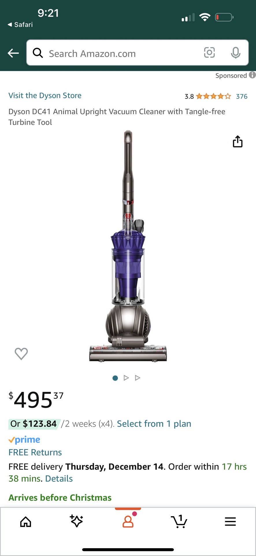 Dyson Dc41 ANIMAL—great Vacuum!!