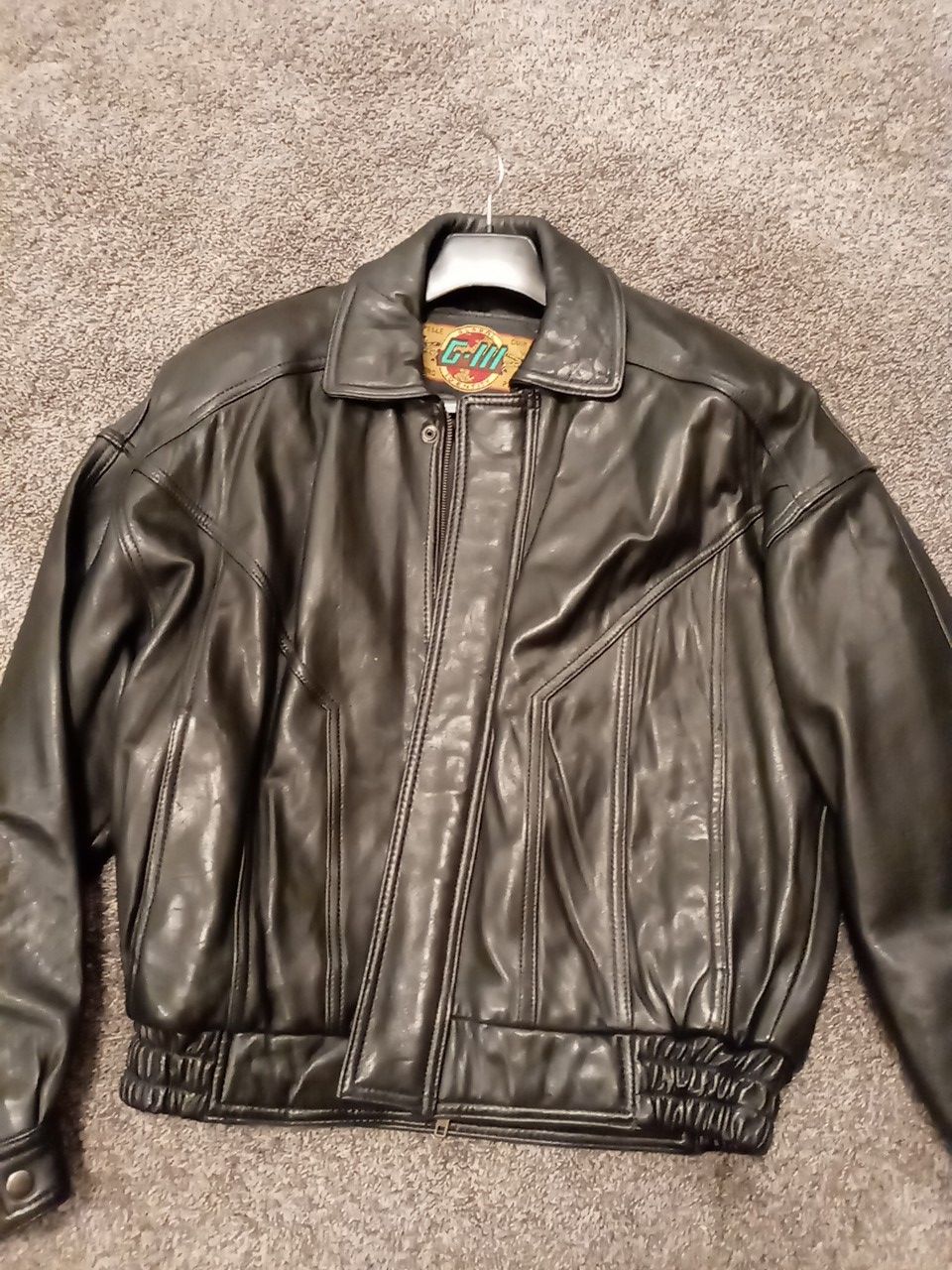 Men's New Global Identity G-lll Soft Black Leather Coat Sz Med