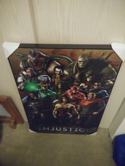 New large super hero wall canvas. Big and Super nice. I added picture wire on the back of it, so its ready for you to hang it up!