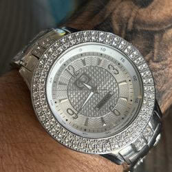 RARE  Marc Ecko Men's E16533G1 The King Silver Tone Quartz Watch