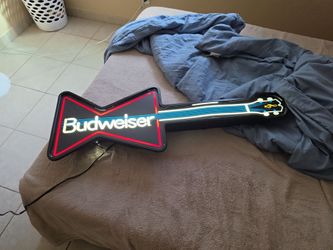 Neon sign budweiser guitar