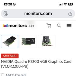 Nvidia Quardo 4gb GPU