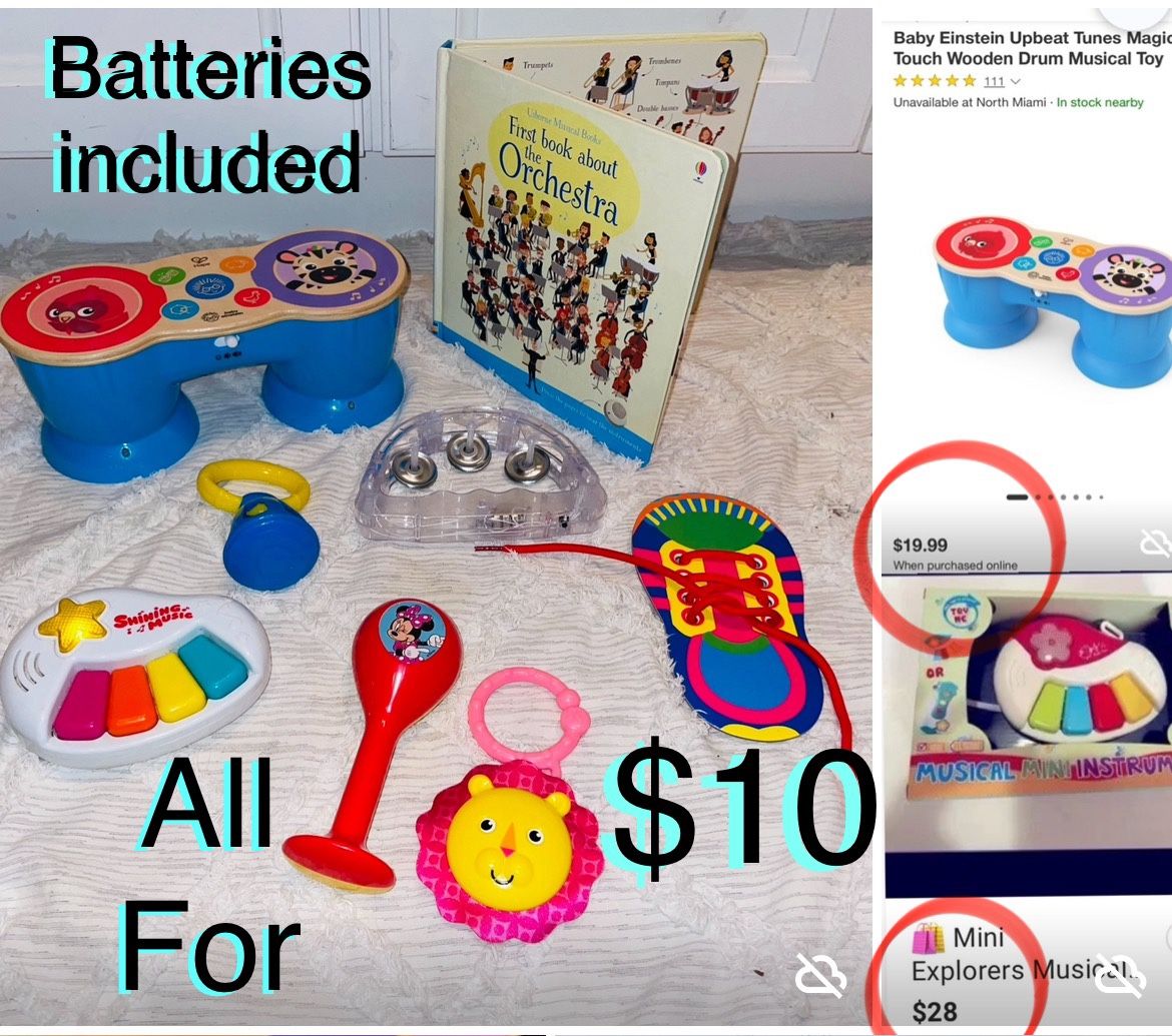 $10 For All Bundle of Musical Baby Toys 🎶 & Book educational Batteries include