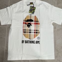 White Burberry Bathing Ape BAPE Tee