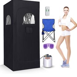 🔥Brand new in box🔥Sauna, Portable Sauna,Sauna Box,Steam Sauna Tent for Home Spa,Large Space Personal Home Sauna Tent Full Body with 3 L 1100 w Steaa