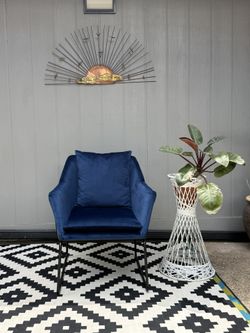 Used Avery Accent Chair Blue Velvet.