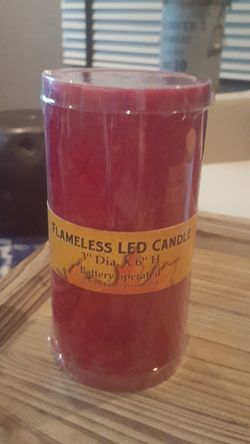 New red flameless candle