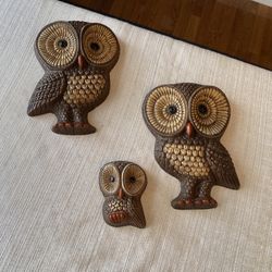 Vintage Owl Family Wall Decor