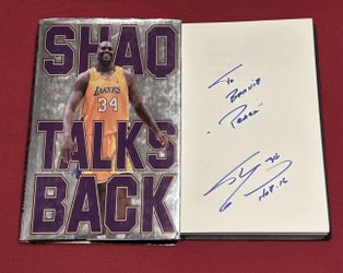 Shaquille O'Neal signed AUTO book Shaq Talks Back