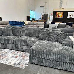Big Grey Extra Long Sofa Sectional 