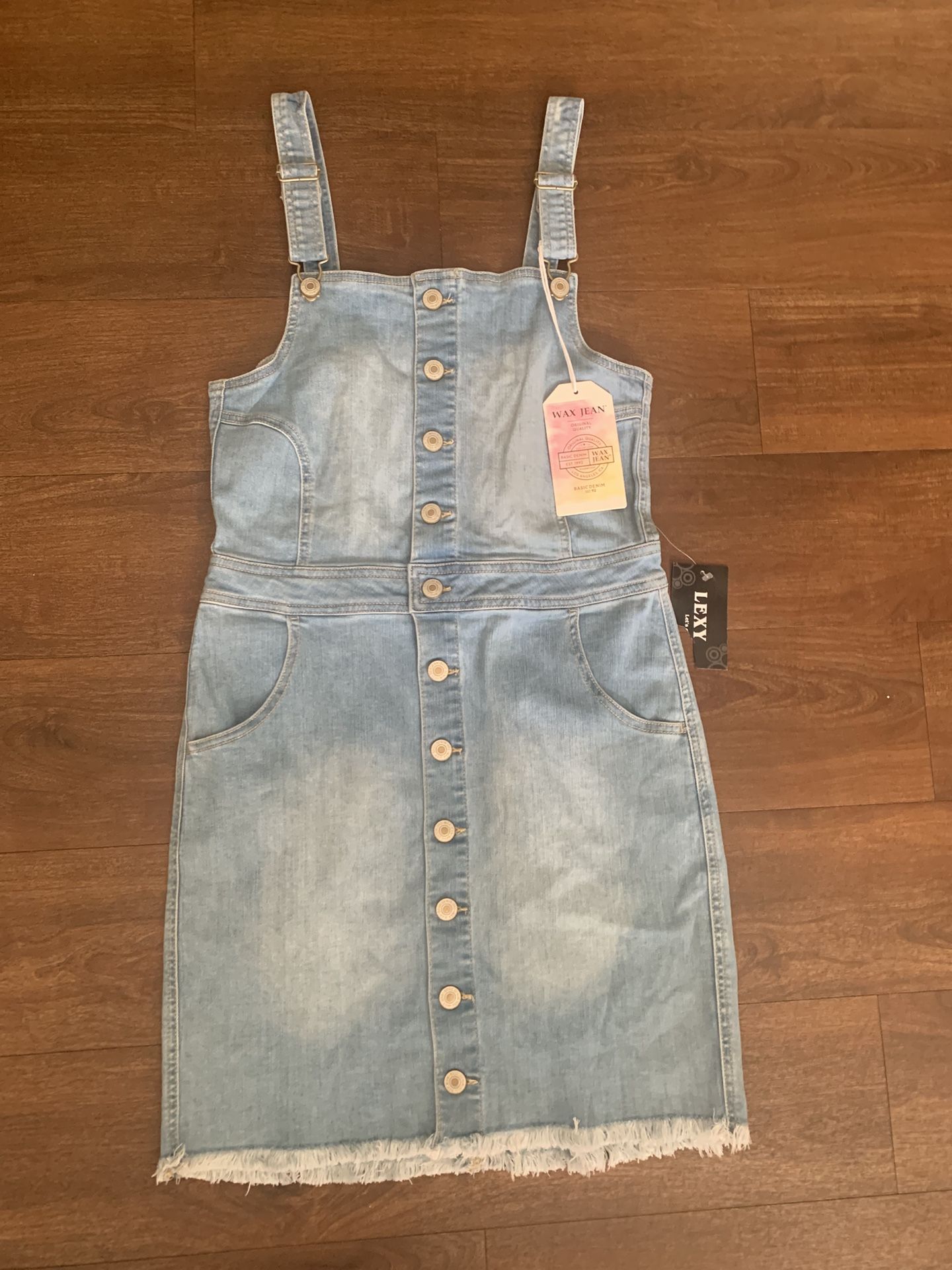 Wax Jean Light Blue Strapless Denim Dress/Skirt Overalls Size Medium NWT