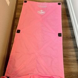 Regalo Pink Toddler Cot, Portable toddler bed, Includes Fitted sheet, 48x24x9