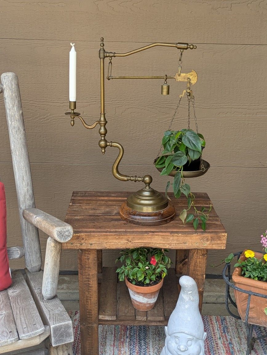 Antique Italian Chapman Kitchen Brass Balance Scale