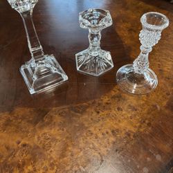 Crystal candle holders each $10 