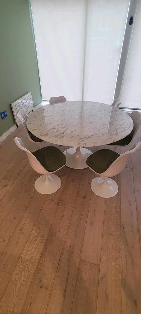 Marble table with six chairs