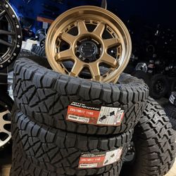 On-Sale 17” Raceline 5x127 5x139.7 6x135 Wheels & NITTO 285-70-17 Tires (We Finance)