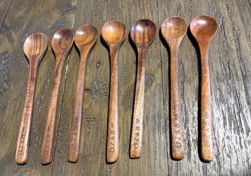 RYZE Branded Wooden Spoons Set of 7