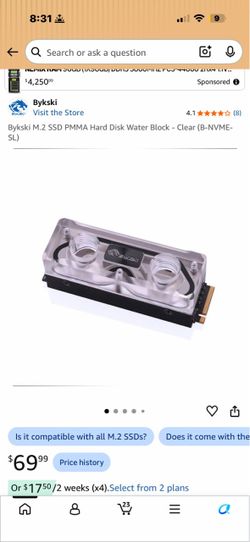 Bykski M.2 SSD PMMA Hard Disk Water Block